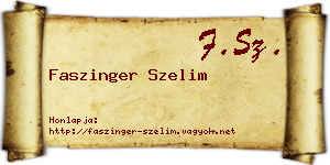 Faszinger Szelim névjegykártya